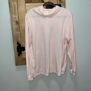 Soft Serve Cloud Cotton Pullover Hoodie Size L Pale Pink Long Sleeve Tee USA